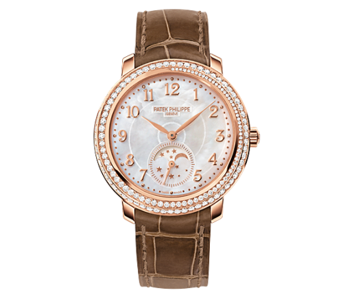 replica Patek Philippe - 4968R-001 Moonphase 4968 Rose Gold / White Mother of Pearl watch