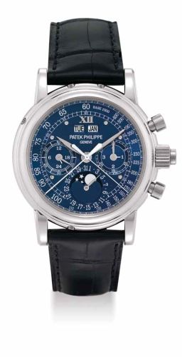 replica Patek Philippe - 5004P_Blue_Roman Perpetual Calendar Split Seconds Chronograph 5004P Blue watch - Click Image to Close