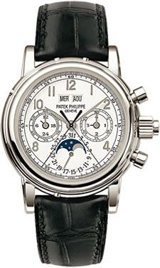 replica Patek Philippe - 5004P-021 Perpetual Calendar Split Seconds Chronograph 5004 Platinum / White Arabic watch - Click Image to Close