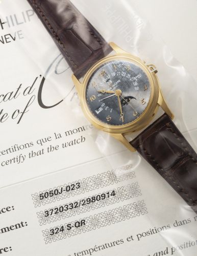 replica Patek Philippe - 5050J-023 Perpetual Calendar 5050 Yellow Gold / Slate Breguet watch - Click Image to Close