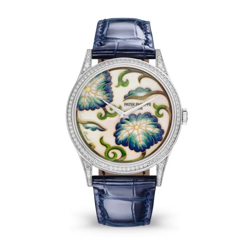 replica Patek Philippe - 5077/100G-034 Calatrava 5077 White Gold / Japanese Floral Motifs watch