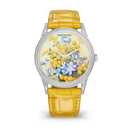 replica Patek Philippe - 5077/100G-037 Calatrava 5077 White Gold / Portrait of Flowers watch