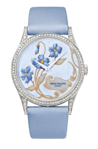 replica Patek Philippe - 5077/100P-015 Calatrava 5077 Floral Arabesques watch - Click Image to Close