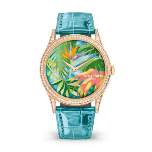 replica Patek Philippe - 5077/100R-037 Calatrava 5077R Tropical Plants / Strelitzias watch