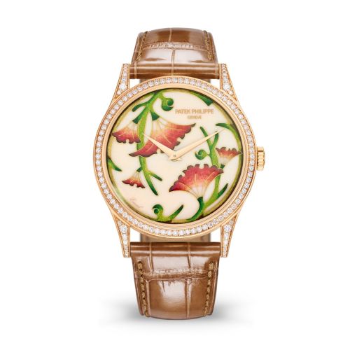 replica Patek Philippe - 5077/100R-039 Calatrava 5077 Rose Gold / Japanese Floral Motifs watch