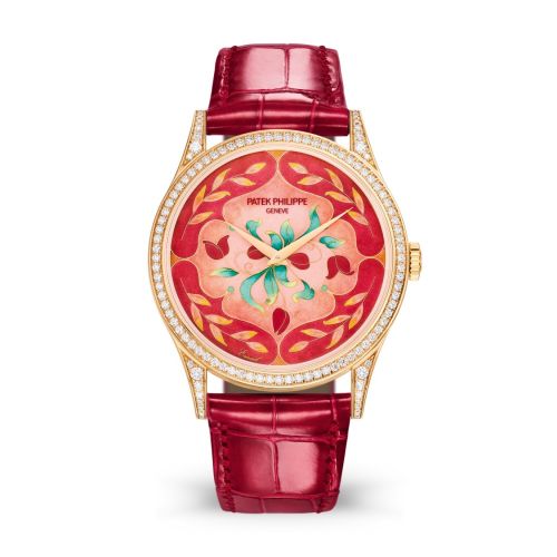 replica Patek Philippe - 5077/100R-041 Calatrava 5077 Rose Gold / Diamond / Floral Caprice watch