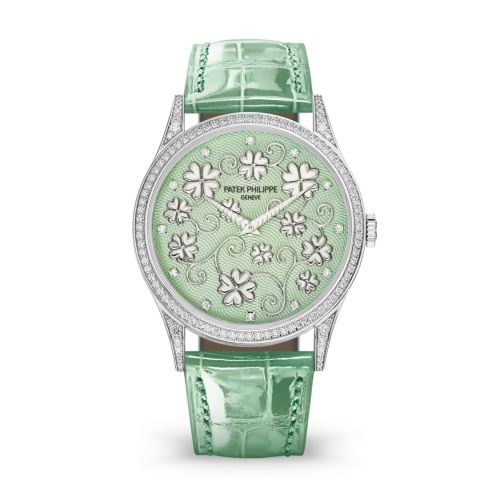 replica Patek Philippe - 5077/101G-001 Calatrava 5077G Pictures in Relief / Four-Leaf Clover watch