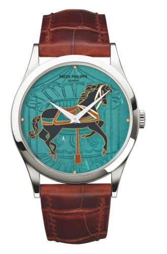 replica Patek Philippe - 5077P-063 Calatrava 5077 Carousel Turquoise watch - Click Image to Close
