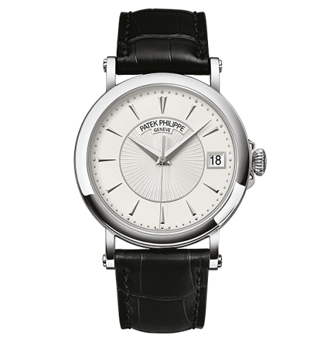 replica Patek Philippe - 5153G-010 Calatrava 5153 White Gold / Silver watch - Click Image to Close