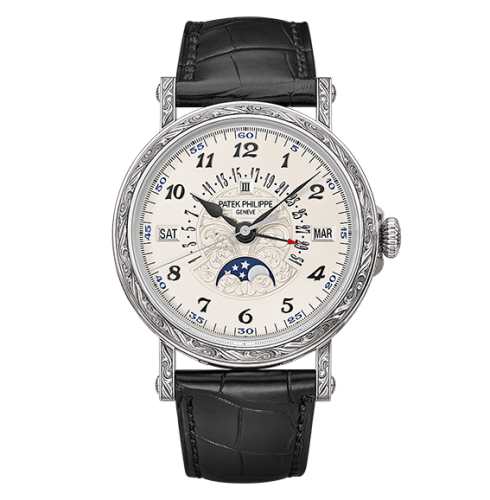 replica Patek Philippe - 5160/500G-001 Perpetual Calendar 5160 White Gold / Silver watch