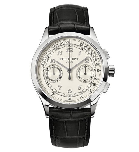 replica Patek Philippe - 5170G-001 Chronograph 5170 White Gold / SIlver Pulsation watch - Click Image to Close