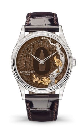 replica Patek Philippe - 5177G-036 Calatrava 5177 Tsuba – Bird and Branches watch - Click Image to Close