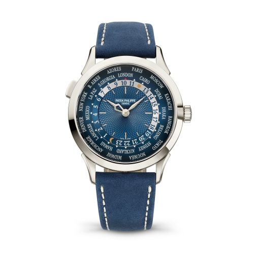 replica Patek Philippe - 5230P-001 World Time 5230 Platinum / Blue watch - Click Image to Close
