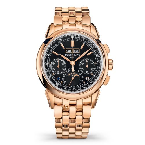 replica Patek Philippe - 5270/1R-001 Perpetual Calendar Chronograph 5270 Rose Gold / Black / Bracelet watch - Click Image to Close
