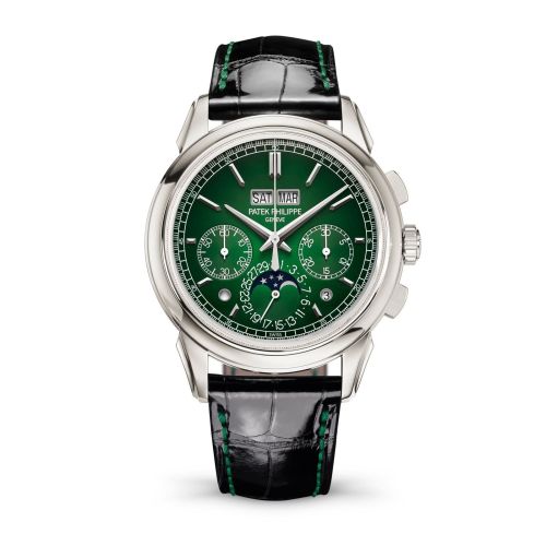 replica Patek Philippe - 5270P-014 Perpetual Calendar Chronograph 5270 Platinum / Green watch