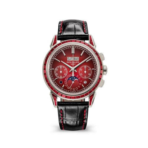 replica Patek Philippe - 5271/12P-010 Perpetual Calendar Chronograph 5271 Platinum - Ruby / Red watch
