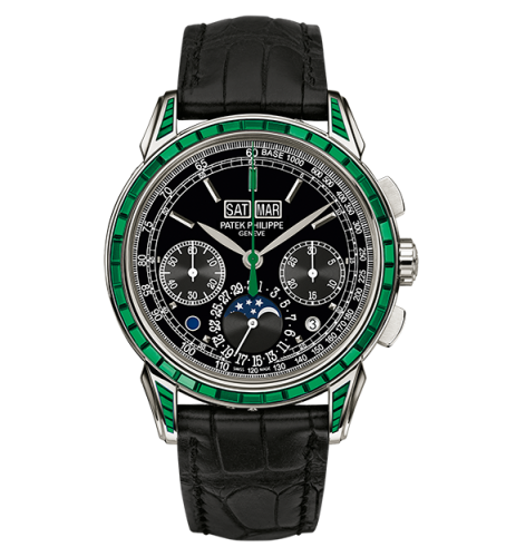 replica Patek Philippe - 5271/13P-001 Perpetual Calendar Chronograph 5271P Emerald watch - Click Image to Close