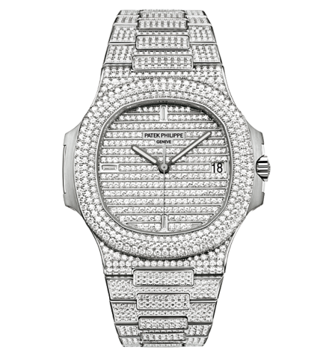 replica Patek Philippe - 5719/1G-001 Nautilus 5719 White Gold Full Diamond watch - Click Image to Close
