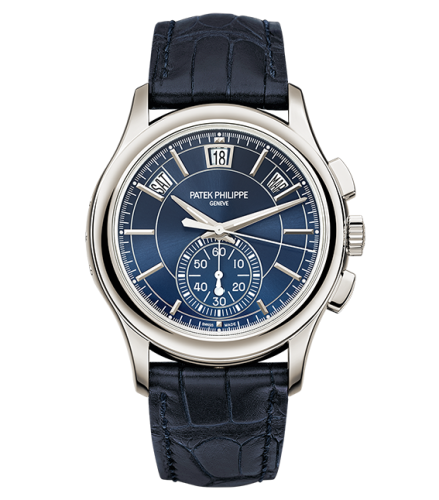 replica Patek Philippe - 5905P-001 Annual Calendar Chronograph 5905 Platinum / Blue watch - Click Image to Close
