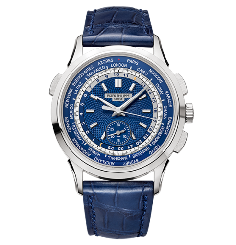 replica Patek Philippe - 5930G-001 World Time Chronograph 5930 White Gold / Blue / Hong Kong watch
