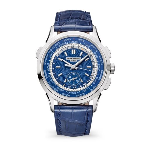 replica Patek Philippe - 5930G-010 World Time Chronograph 5930 White Gold / Blue / Beijing watch