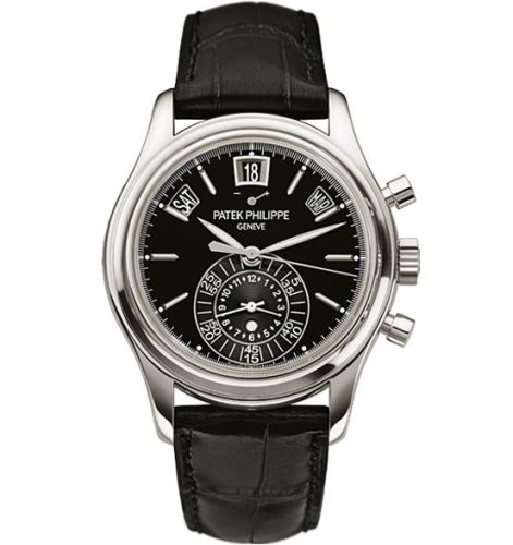 replica Patek Philippe - 5960P-016 Annual Calendar Chronograph 5960 Platinum / Black watch - Click Image to Close