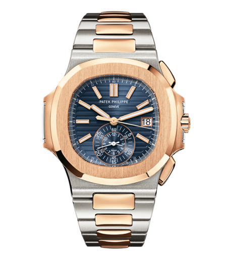 replica Patek Philippe - 5980/1AR-001 Nautilus 5980 Stainless Steel / Rose Gold / Blue watch