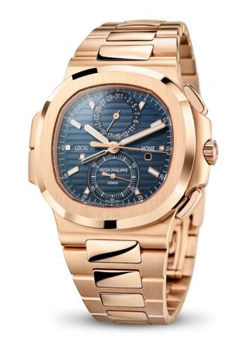 replica Patek Philippe - 5990/1R-001 Nautilus Travel Time Rose Gold / Blue watch - Click Image to Close