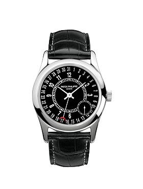 replica Patek Philippe - 6000G-001 Calatrava 6000 White Gold / Black watch - Click Image to Close