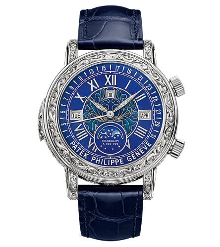 replica Patek Philippe - 6002G-001 Sky Moon Tourbillon 6002 White Gold / Blue watch