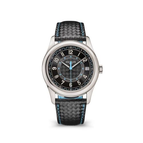 replica Patek Philippe - 6007G-011 Calatrava White Gold / Black - Sky Blue watch - Click Image to Close