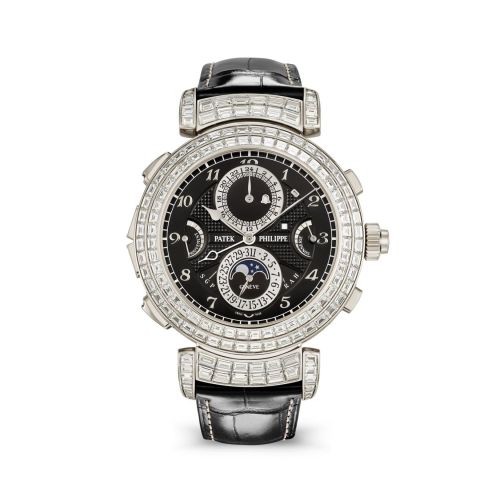 replica Patek Philippe - 6300/400G-001 Grandmaster Chime 6300 White Gold - Diamond / Black watch