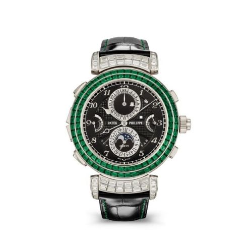 replica Patek Philippe - 6300/403G-001 Grandmaster Chime 6300 White Gold - Emerald / Black watch - Click Image to Close