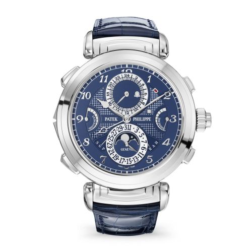 replica Patek Philippe - 6300G-010 Grandmaster Chime 6300 White Gold / Blue watch - Click Image to Close