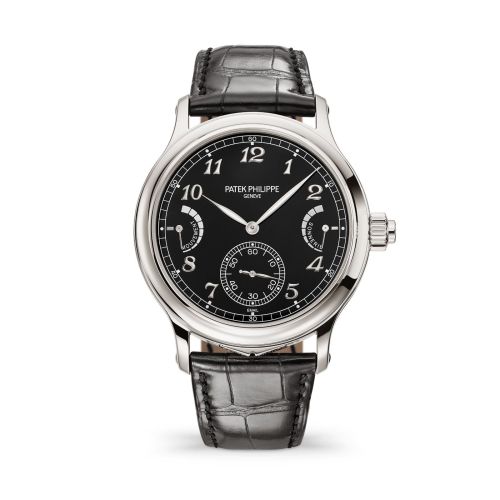 replica Patek Philippe - 6301P-001 Sonnerie Minute Repeater Platinum / Black watch - Click Image to Close