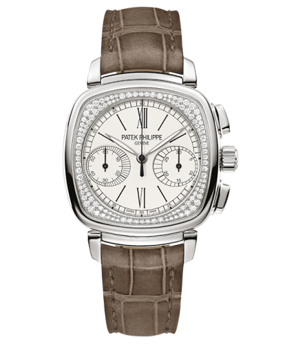 replica Patek Philippe - 7071G-001 Chronograph 7071 White Gold Silver watch - Click Image to Close