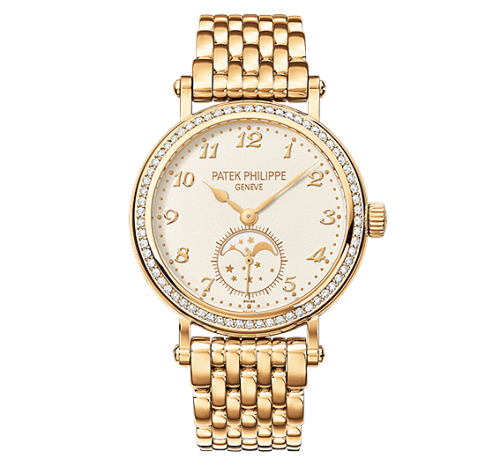 replica Patek Philippe - 7121/1J-001 Moonphase 7121 Yellow Gold / Cream / Bracelet watch