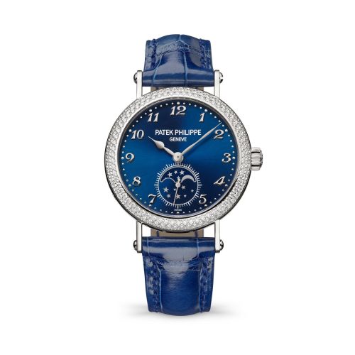 replica Patek Philippe - 7121/200G-001 Moonphase 7121 White Gold - Diamond / Blue watch