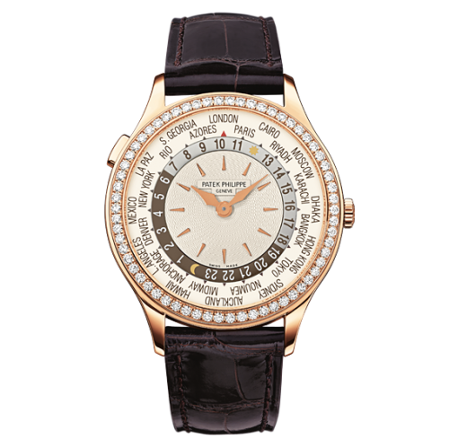 replica Patek Philippe - 7130R-001 World Time 7130 Rose Gold / Silver / Hong Kong watch - Click Image to Close