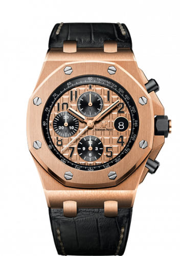 Replica Audemars Piguet - 26470OR.OO.A002CR.01 Royal Oak Offshore 26470 Pink Gold / Pink Gold / Alligator watch - Click Image to Close