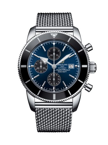Breitling watch replica - A1331212/C968/152A Superocean Heritage II 46 Chronograph Stainless Steel / Black / Blue / Milanese