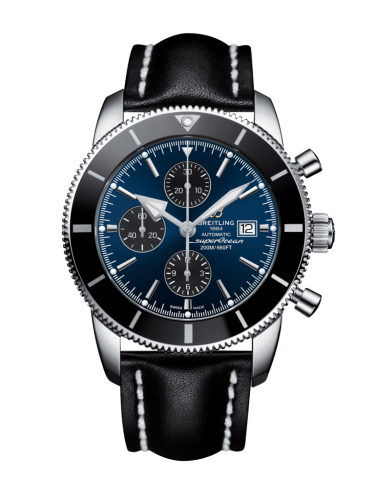 Breitling watch replica - A1331212/C968/442X/A20D.1 Superocean Heritage II 46 Chronograph Stainless Steel / Black / Blue / Calf / Folding