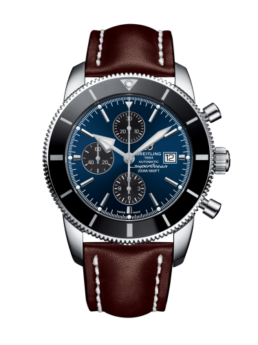 Breitling watch replica - A1331212/C968/443X/A20BA.1 Superocean Heritage II 46 Chronograph Stainless Steel / Black / Blue / Calf / Pin