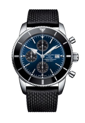 Breitling watch replica - A13312121C1S1 Superocean Heritage II 46 Chronograph Stainless Steel / Black / Blue / Rubber / Folding - Click Image to Close