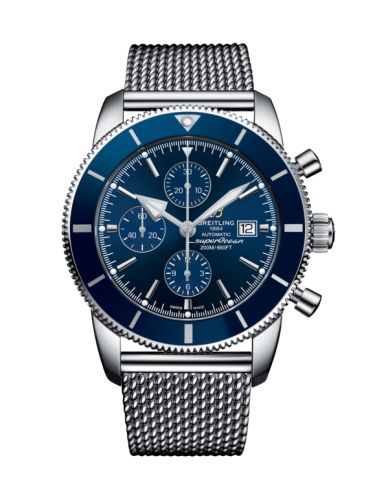 Breitling watch replica - A13312161C1A1 Superocean Heritage II 46 Chronograph Stainless Steel / Blue / Blue / Milanese