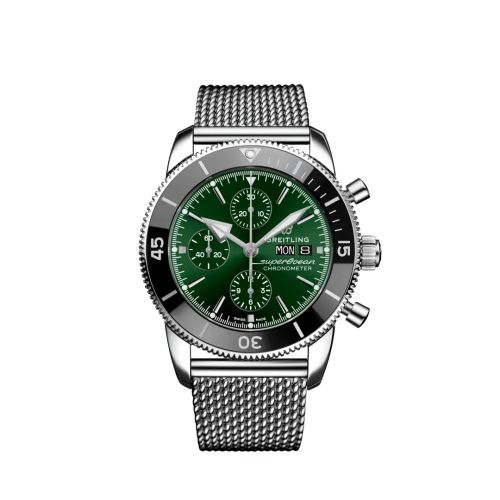 Breitling watch replica - A13313121L1A1 Superocean Heritage II Chronograph 44 Stainless Steel / Green / Milanese