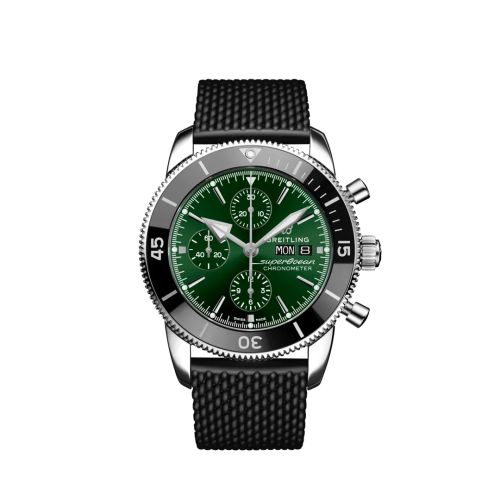 Breitling watch replica - A13313121L1S1 Superocean Heritage II Chronograph 44 Stainless Steel / Green / Rubber
