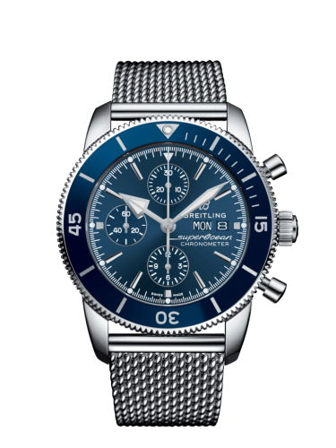 Breitling watch replica - A13313161C1A1 Superocean Heritage II Chronograph 44 Stainless Steel / Blue / Milanese