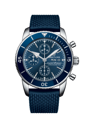 Breitling watch replica - A13313161C1S1 Superocean Heritage II Chronograph 44 Stainless Steel / Blue / Rubber / Folding - Click Image to Close