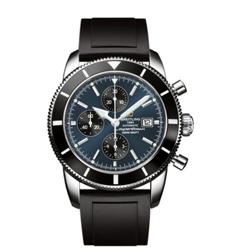 Breitling watch replica - A1332024.C817.135S Superocean Heritage 46 Chronograph Stainless Steel / Black / Gun Blue / Rubber - Click Image to Close